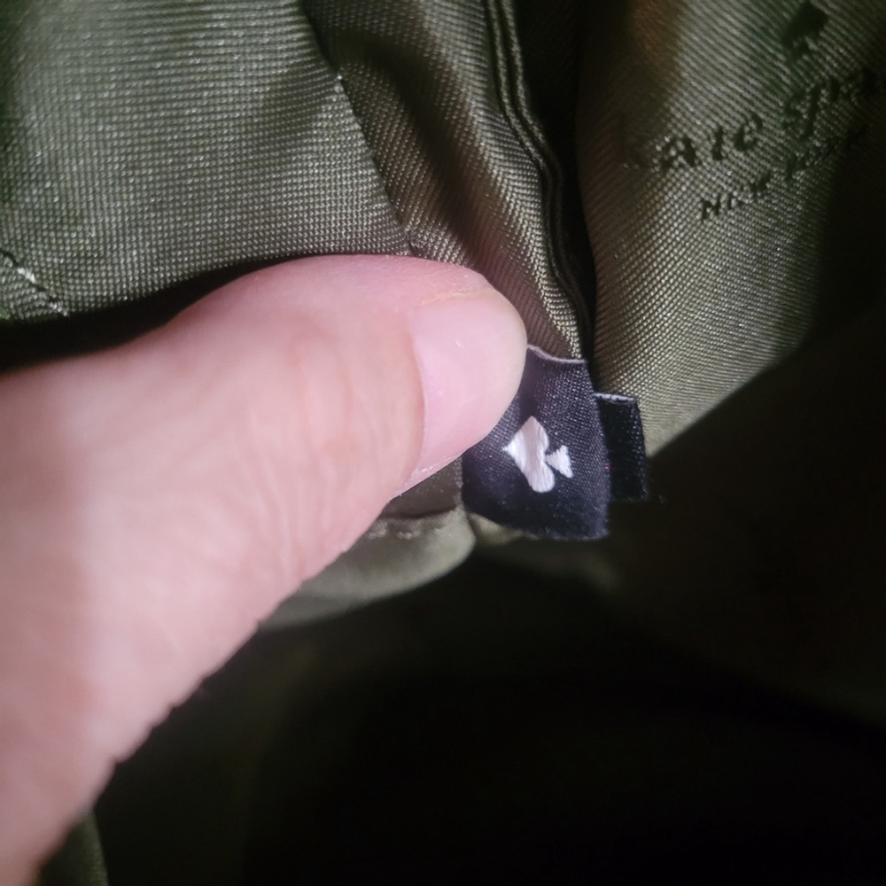 Kate Spade New York Quilted Green Nylon Puffer Mini/Medium Zip Backpack - Picture 10 of 15